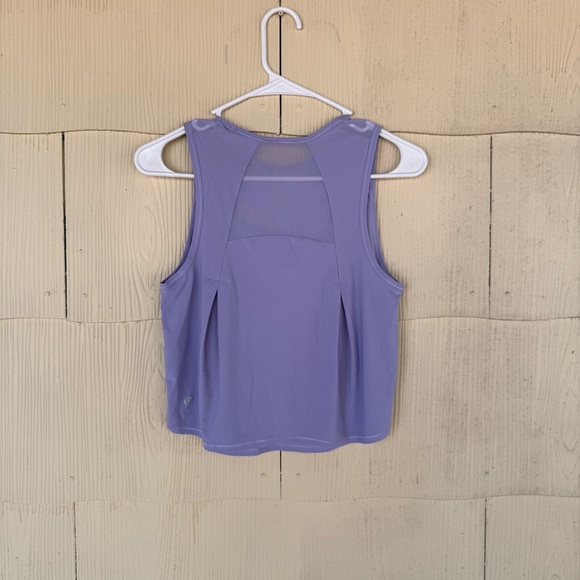Lululemon Athletica Sculpt Cropped Tank Lace Trim 'Lavender Frost' - Picture 3 of 5